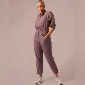 Athleta Alicia Keys Utility Jumpsuit Smoked Almond Brown Size 24 #988839